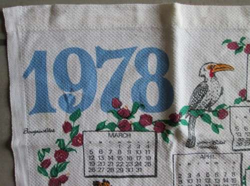 1978 RHODESIA CLOTH CALENDAR