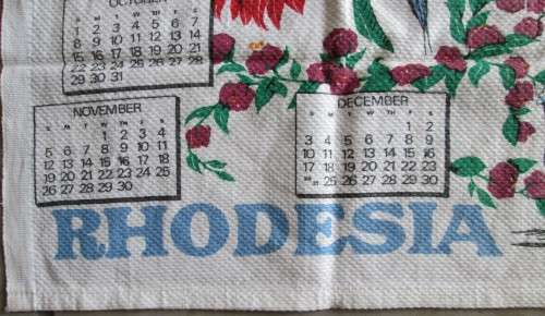 1978 RHODESIA CLOTH CALENDAR
