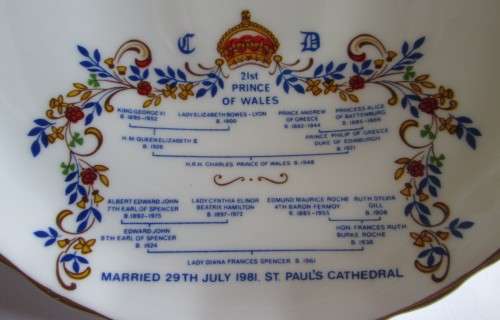H.R.H PRINCE OF WALES AND LADY DIANA AYNSLEY COMMEMORATIVE BOWL ON FOOT  (SEE DESCRIPTION)