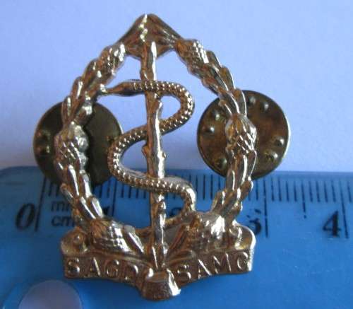 SA MEDICAL CORPS COLLAR BADGES (x2 LOT)