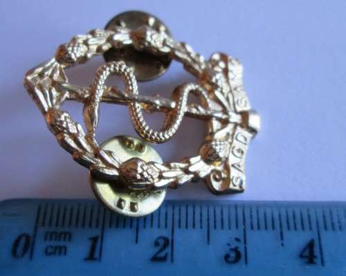 SA MEDICAL CORPS COLLAR BADGES (x2 LOT)