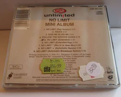 UNLIMITED - 1993 NO LIMITS - MINI ALBUM SPECIAL EDITION CD (CBK (MC) 7254) - A3187