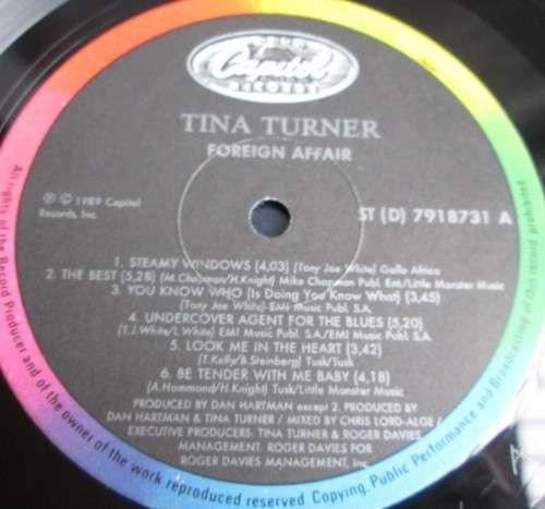 TINA TURNER - FOREIGN AFFAIR 1989 ST (D) 7918731 LP VINYL RECORDS