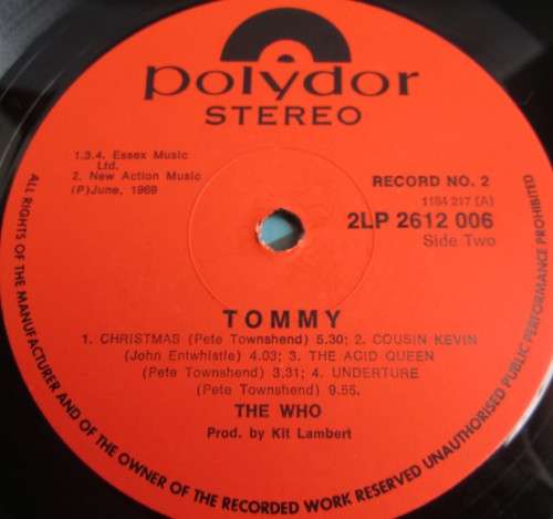 THOMMY - THE WHO 1968 (2LP 2612 006)