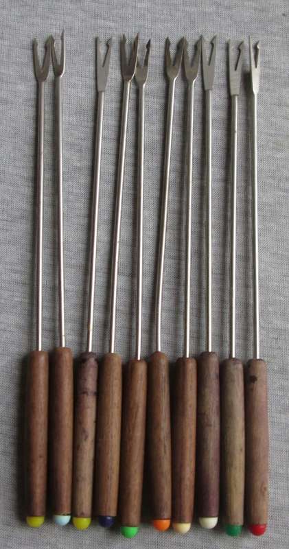 FONDUE FORKS/STICKS x10 SET (SEE DESCRIPTION)