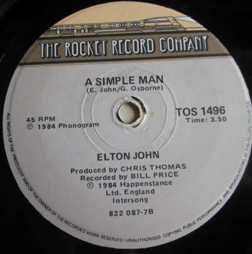 ELTON JOHN - SAD SONGS (SAY SO MUCH) 1984 (TOS 1496) 45 RPM