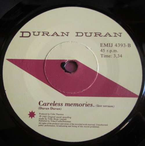 DURAN DURAN - HUNGRY LIKE THE WOLF 1981 (EMIJ 4393) 45 RPM