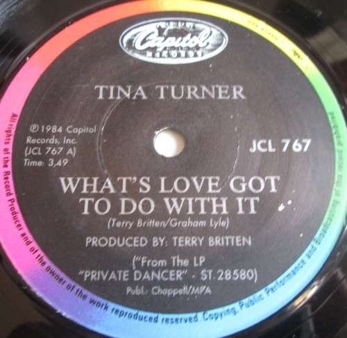 TINA TURNER - WHAT`s LOVE GOTTA DO WITH IT 1984 (JCL 767) 45 RPM