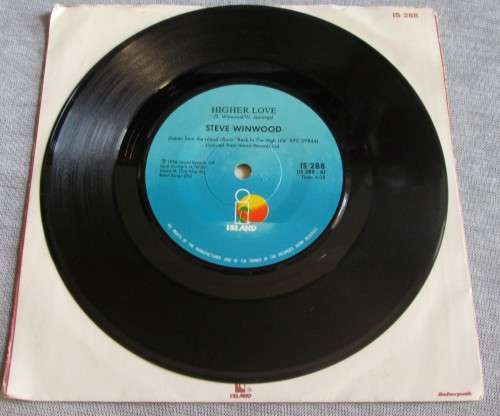 STEVE WIMWOOD - 1986 HIGHER LOVE/AND I GO (IS288) 45 RPM RECORD - A3231