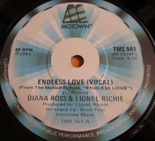 DIANA ROSS and LIONELL RICHIE - ENDLESS LOVE 1981 (TMS 561) 45 RPM