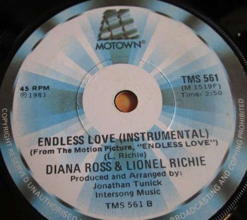 DIANA ROSS and LIONELL RICHIE - ENDLESS LOVE 1981 (TMS 561) 45 RPM