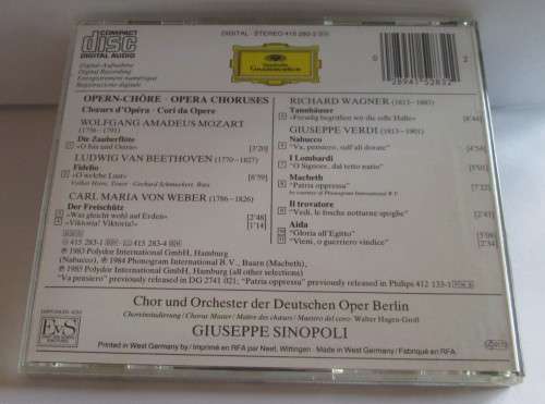 GIUSEPPE SINOPOLI - 1983 OPERA CHORUSES - OPERN CHORE CD (415-283-2) - A3374
