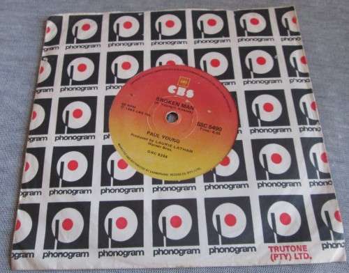 PAUL YOUNG - 1983 BROKEN MAN/WHEREVER I LAY MY HAT (SSC 5490) 45 RPM RECORD - A3204