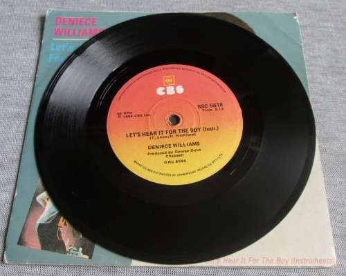 DENIECE WILLIAMS - LET`S HEAR IT FOR THE BOY 1984 (SSC 5618) 45 RPM RECORD