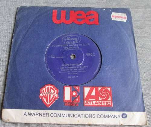 TEARS FOR FEARS - 1985 EVERYBODY WANTS TO RULE THE WORLD/PHARAOHS ( IDEA 9) 45 RPM RECORD - A3332