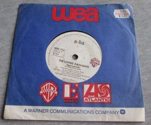 A-HA - THE LIVING DAYLIGHTS 1987 (WBS 516) 45 RPM RECORD