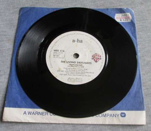 A-HA - THE LIVING DAYLIGHTS 1987 (WBS 516) 45 RPM RECORD