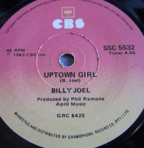 BILL JOEL - UPTOWN GIRL 1983 (SSC 5532) 45 RPM RECORD