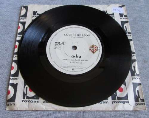 A-HA - 1985 TAKE ON ME/LOVE IS REASON (WBS 481) 45 RPM RECORD - A3468