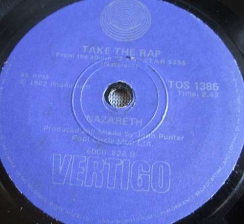 NAZARETH - 1982 TAKE THE RAP / LOVE LEADS TO MADNESS TOS 1385 - SM/120