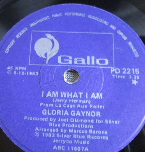 GLORIA GAYNOR - I AM WHAT I AM 1983 (PD 2215) 45 RPM RECORD