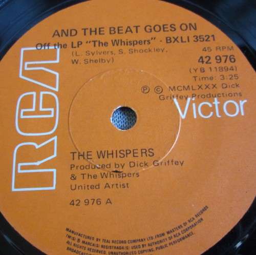 THE WHISPERS - AND THE BEAT GOES ON (YB 11894) 45 RPM RECORD