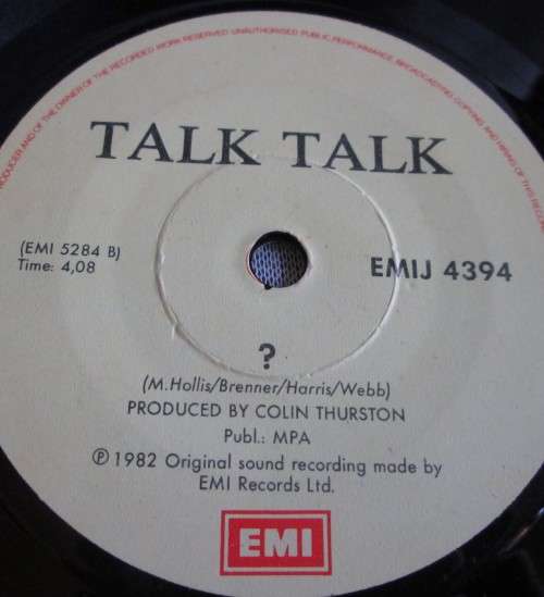 TALK TALK - 1982 TALK TALK / ? (EMIJ 4394) 45 RPM RECORD - A3178