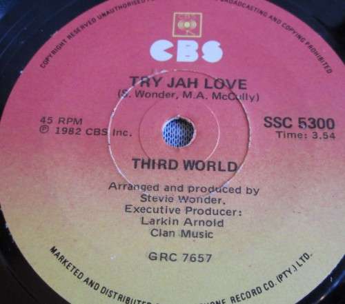 THIRD WORLD - TRY JAH LOVE 1982 (SSC 5300) 45 RPM RECORD