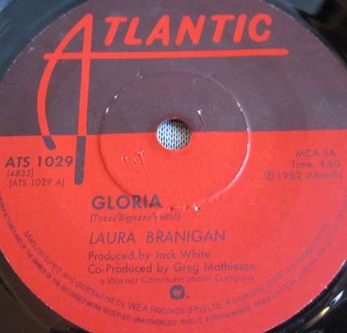 LAURA BRANIGAN - GLORIA 1982(CATS 1029) 45 RPM RECORD