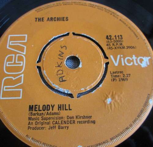 THE ARCHIES - SUGAR SUGAR 1969 (42.113) 45 RPM RECORD