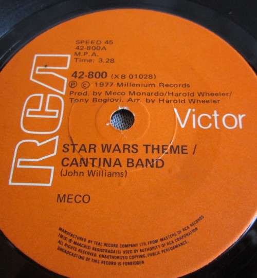 CANTINA BAND MECO - STAR WARS THEME 1977 (42-800) 45 RPM