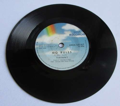TIFFANY - 1987 NO RULES/I THINK WE`RE ALONE NOW (LMCS 53167) 45 RPM RECORD - A3613