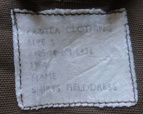 SADF `NUTRIA` FIELDDRESS LONG SLEEVE BROWNS SHIRT 1984 9 SEE DESCRIPTION)