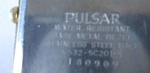PULSAR MENS QUARTZ / V530-5C20 (RT) 180909 (SEE DESCRIPTION)