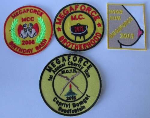 MEGAFORCE BROTHERHOOD PATCHES / MOTH 2006/2012/2013/2015 x4 (LOT)