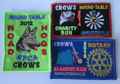 ROTARY RALLY PATCHES / CROWS -SPCA 2012/2014/2015 x3 (LOT)