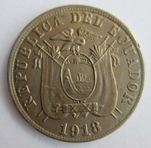 5 CENTAVOS 1918 ECUADOR COIN