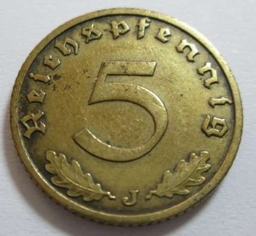 5 REICHS PFENNIG 1937 GERMANY COIN