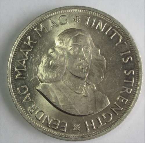 REPUBLIC OF SOUTH AFRICA 1963 50 CENTS (CROWN) SILVER