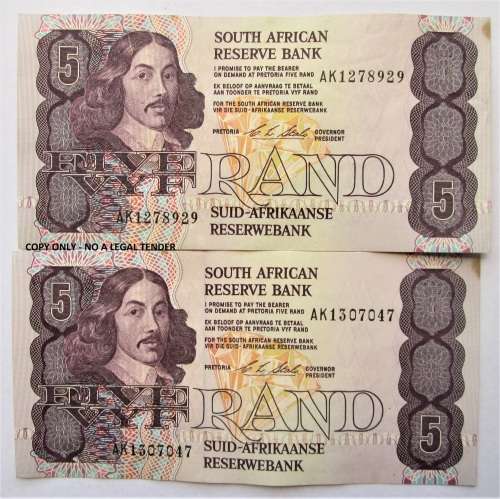 FIVE RAND CL STALS x2 NOTES (LOT)