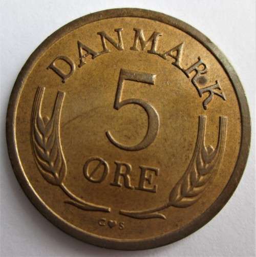 5 ORE DANMARK 1966 COIN