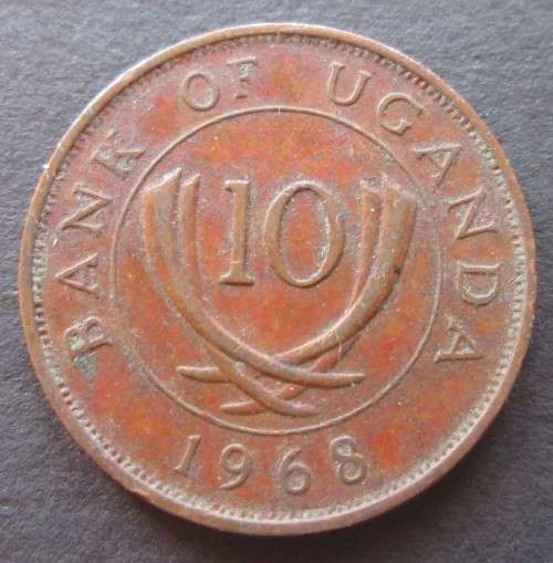 TEN CENTS 1968 UGANDA COIN