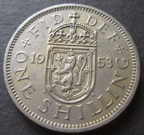 ONE SHILLING GREAT BRITAIN x6 COINS (LOT) 1953/1956/1957/1958