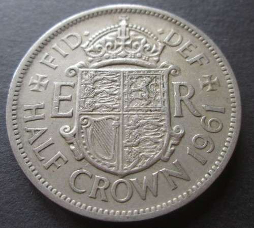 1961 HALF CROWN GREAT BRITAIN COIN