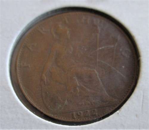 1922 FARTHING GREAT BRITAIN COIN