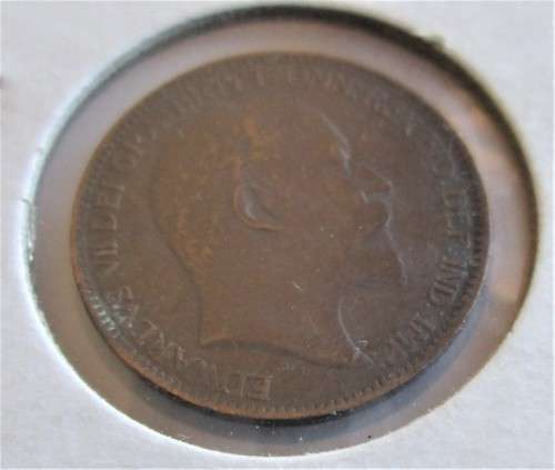 1908 FARTHING GREAT BRITAIN COIN