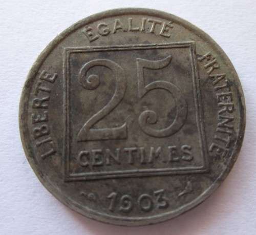 25 CENTIMES RF 1903 FRANCE COIN