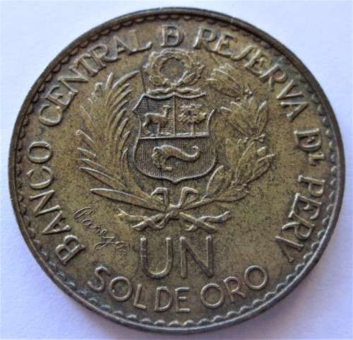 UN SOL DE ORO PERU 1965 COIN