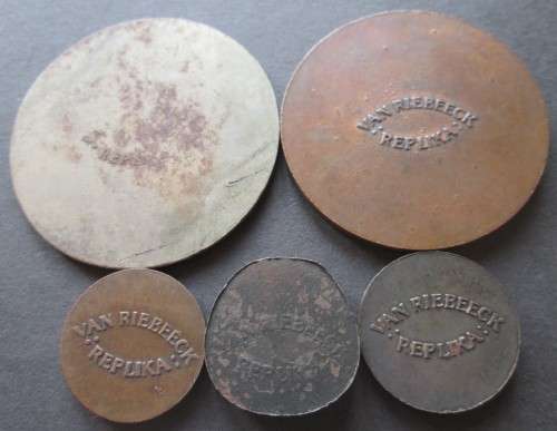 VAN RIEBEECK REPLICA TOKENS x5 (LOT)