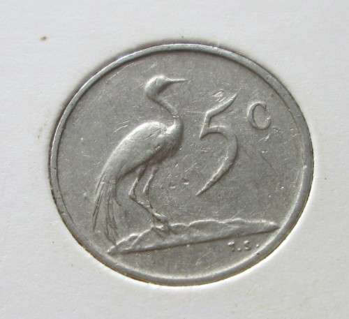 1972 FIVE CENTS SOUTH AFRICA COIN